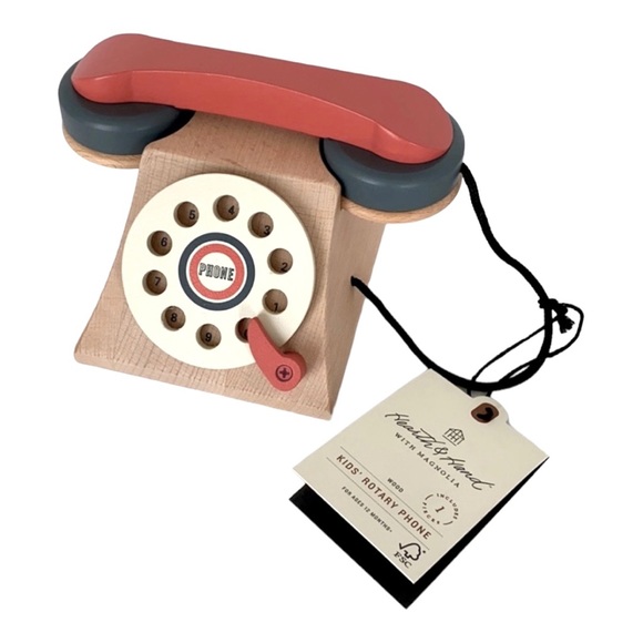 Hearth & Hand Wood Toy Rotary Phone - Picture 4 of 11